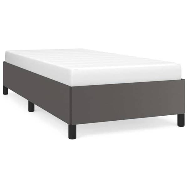 vidaXL Sängram utan madrass grå 90x190 cm konstläder 347225