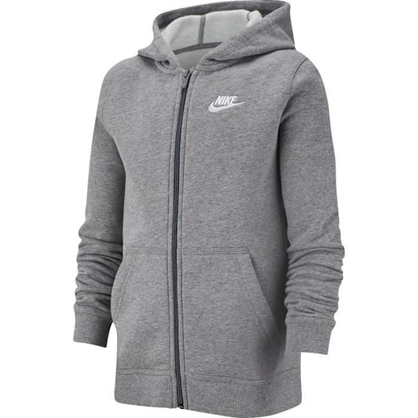 NIKE Nsw Fz Club Hoodie med hel dragkedja - Barn - Grå - 6 år