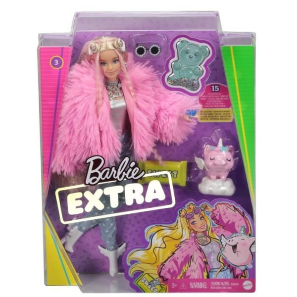 Barbie - Barbie Extra Blond Rosa Jacka - Docka - 3 år och +