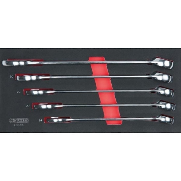 Verktygmodul - KS TOOLS - 714.0158 - 158 delar - 3 lådor - Olje- och kemikaliebeständig Röd