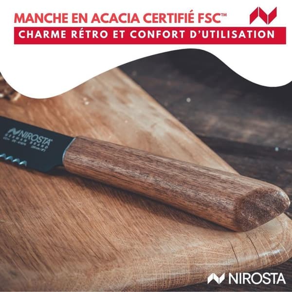 Brödkniv 33,5 cm Nirosta Flow Trä, Svart