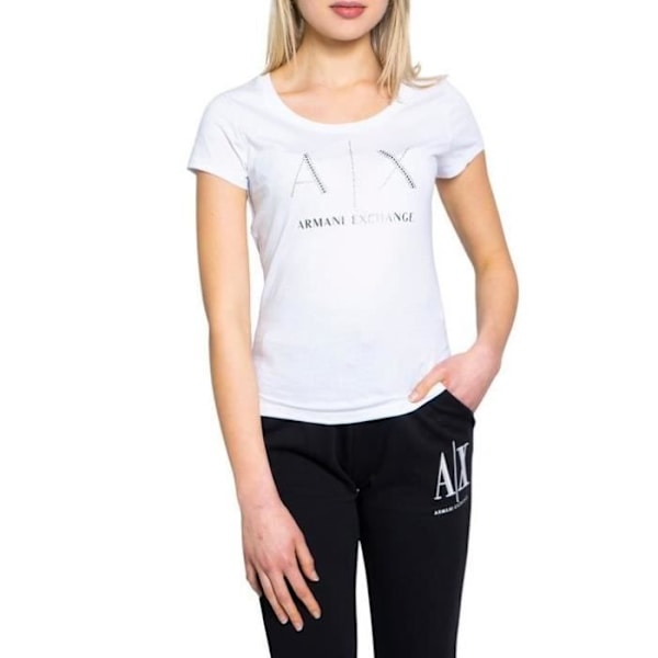 Armani Exchange T-shirt dam - Vit - Korta ärmar - 100 % bomull Vit S
