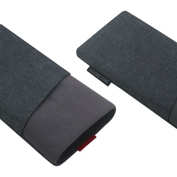 Fodral - Adore June - Clive - Kompatibel med iPhone XR - Grå Denim - Tillverkad i Europa Denim grå