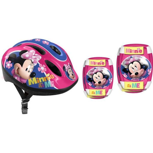DISNEY MINNIE Combohjälm + knäskydd + armbågsskydd MINNIE DET ÄR MIG