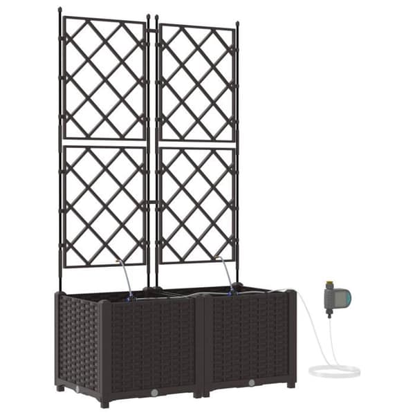 Växtlåda - Brun - Vattensystem - Rektangulär - 80 x 39 x 142 cm brun