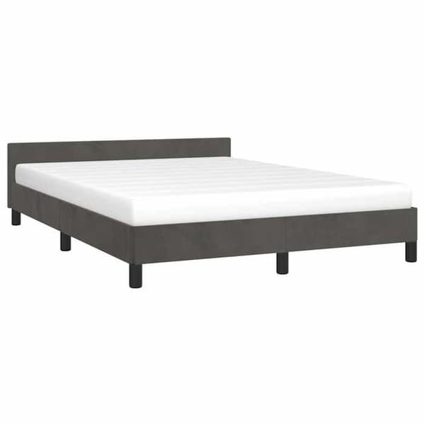 vidaXL Sängram utan madrass mörkgrå 140x190 cm sammet 347568 mörkgrå