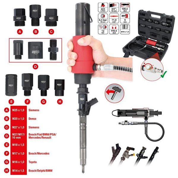Ks tools - 152.1130 - Set med 9 delar kompressorinsprutningsutdragare