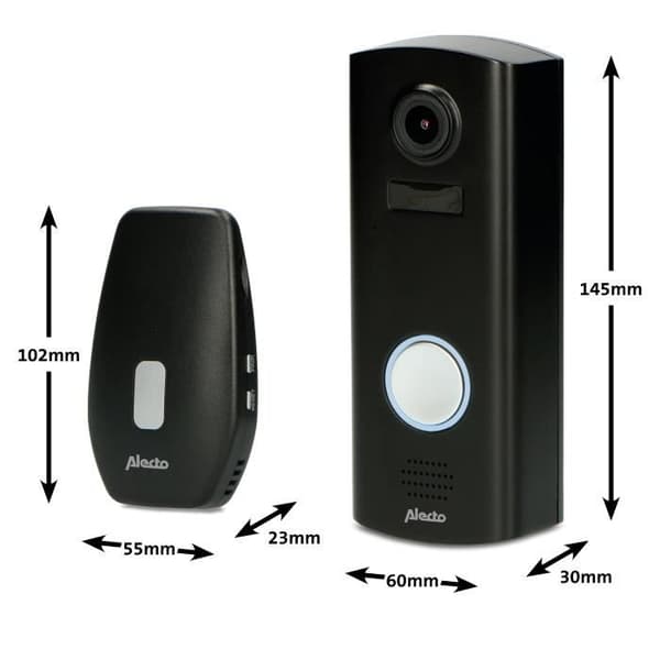 Alecto DVC600IP - Ringklocka med kamera Wi-Fi - Svart Svart