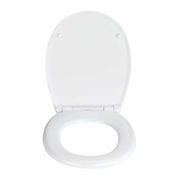 WENKO Vorno Neo "easy close" toalettsits med fallskydd, clip-on toalettsits med "fix clip" rostfritt stålfäste, Duroplastic