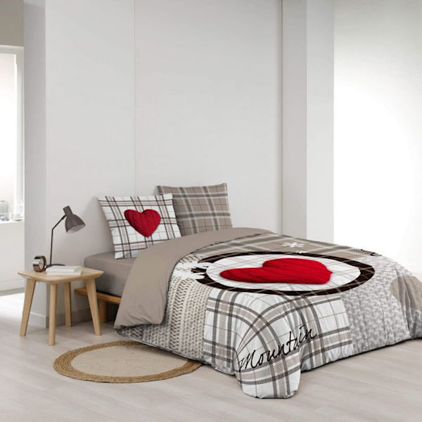 Påslakanset - DOUCEUR D'INTERIEUR - ALPIN - 100% bomull - 220x240cm - Flerfärgad Beige