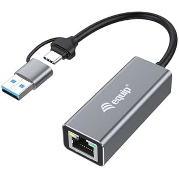 USB-C-nätverksadapter - EQUIP - 133495 - 2,5 Gigabit Ethernet - Wake-on-LAN - Kontroll av datatrafik
