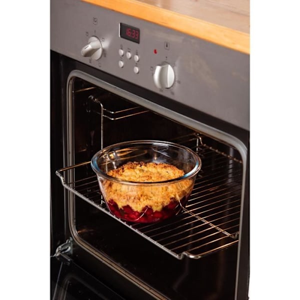 Rund låda med lock - PYREX - 1451034 - 20 cm - 1,6 L - Cook & Go - Bas i borosilikatglas klar och blå