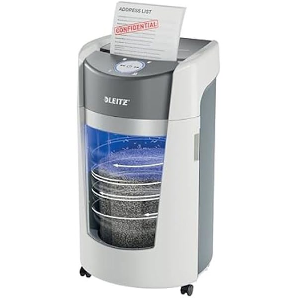 Pappersförstörare - LEITZ - IQ Optimax - Micro P5 Cut - 12-10 ark - 35L roterande behållare OPTIMAX