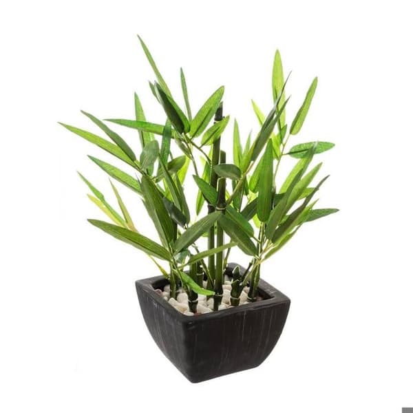 Konstgjord bambu kruka keramik H26cm Svart