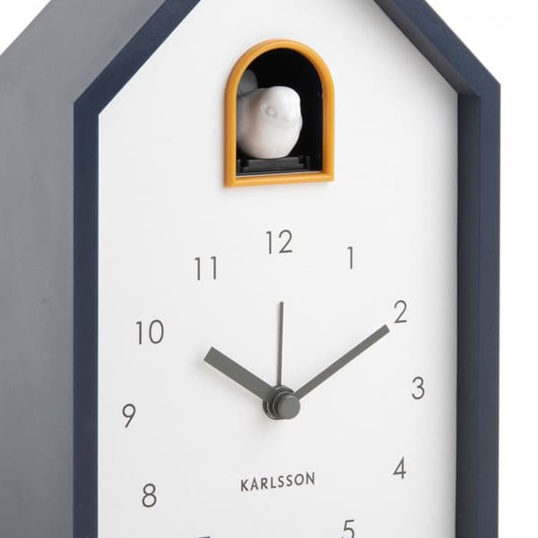 Väckarklocka - Karlsson - Modern Gökur - Grå - Mixad - Batteri ingår ej mörkblå