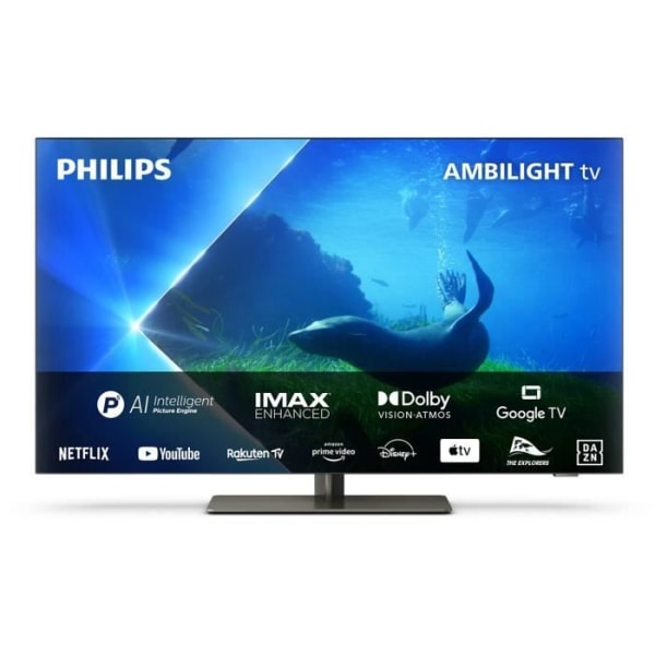106 cm OLED - UHD 4K - 120 Hz - IMAX Enhanced - Dolby Vision &amp; Atmos - Google TV - Ambilight TV3 - Svart