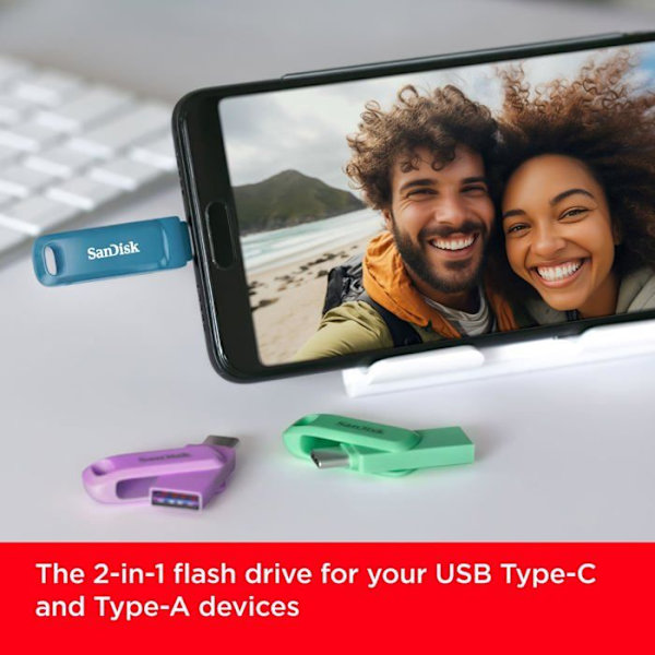 Extern hårddisk - SANDISK - Ultra Dual Drive Go - 256 Go - USB-C - 150 Mo/s