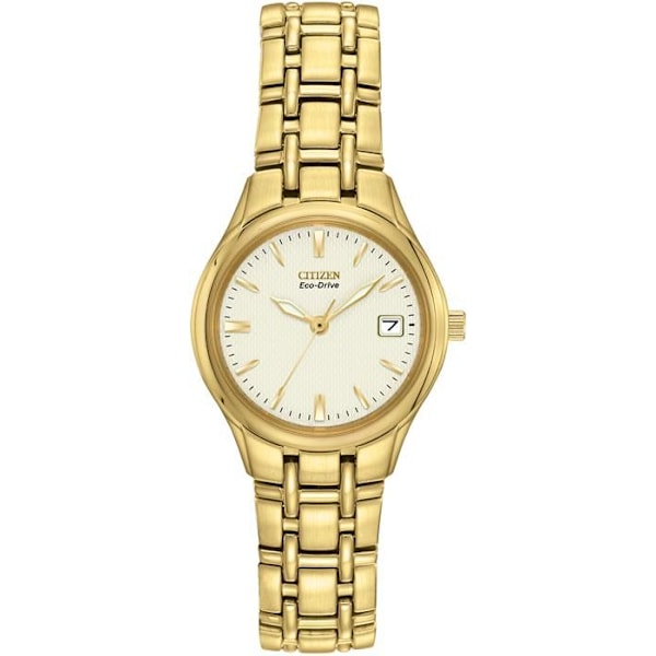Damklocka - Citizen - Eco-Drive EW1262-55P - Guldpläterat stål - 5 Atm vattentät - Chic stil Guld