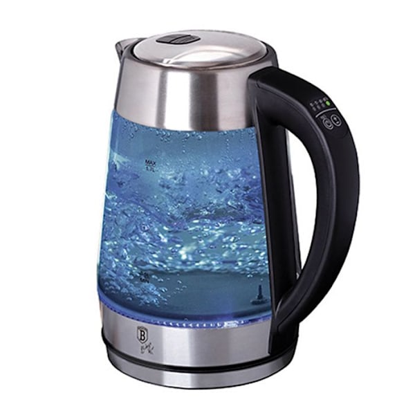 Elektrisk Kettle - BERLINGER HAUS - BH-9127 - 1,7L - Temperaturanpassning 60-100°C - Svängbar Bas transparent/svart/silver