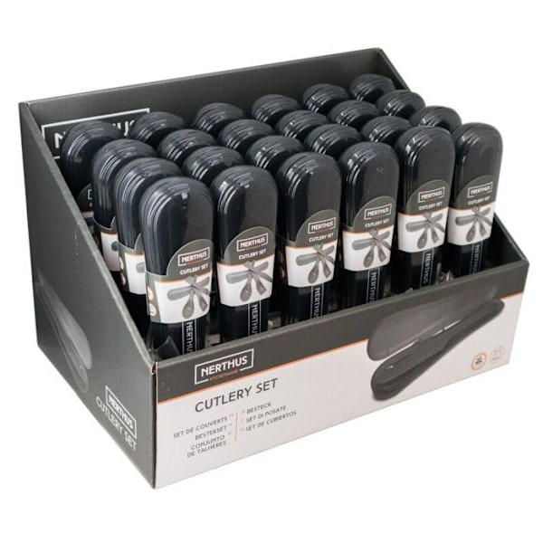 Portabel bestickset - Nerthus - 3 delar - Svart - Diskmaskin vänlig - Bly svart