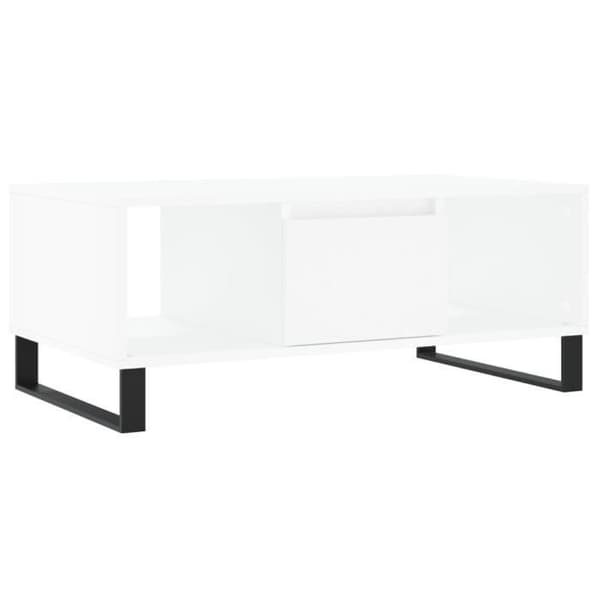 vidaXL Soffbord Vit 90x50x36,5 cm Konstruerat trä 830596