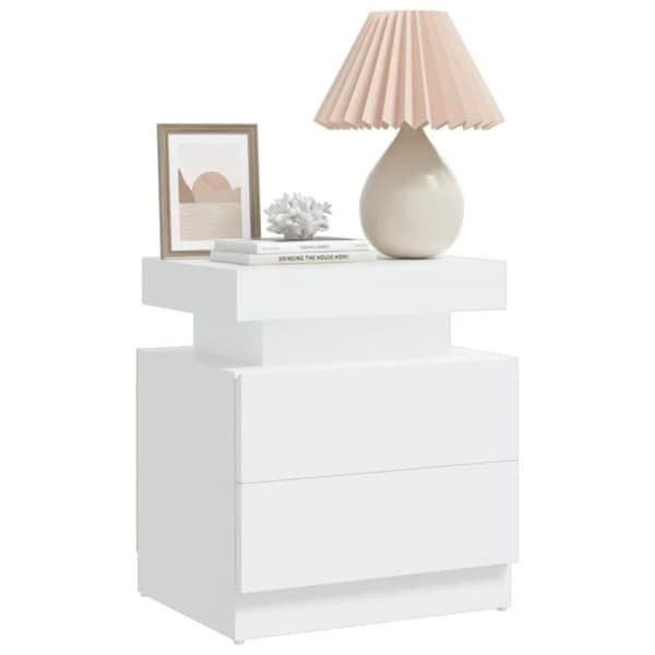 vidaXL Sängbord Vit 45x35x52 cm Spånskiva