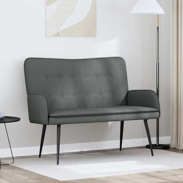 Soffa 2 platser Mörkgrå 115 x 61 x 87 cm tyg -