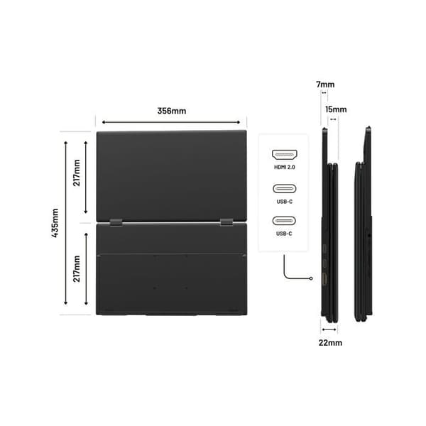 Dubbel Mobilskärm - JAPANNEXT - 15.6"(x2) - IPS - Full HD (1920x1080) - JN-DMD-IPS156F