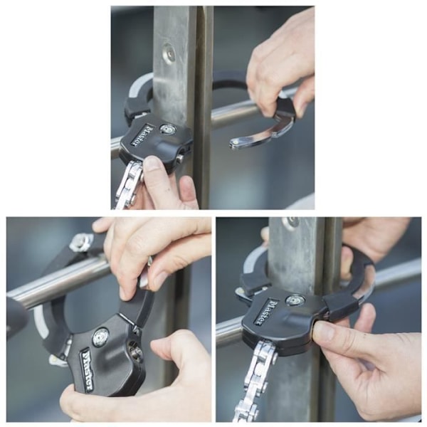 Stöldskydds Masterlock handbojor i härdat stål, 7,6 cm i diameter, 1 länk Svart