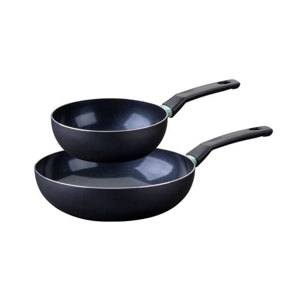 Set av 2 woks - FACKELMANN - Brandao - 20 och 28 cm Svart|Grön
