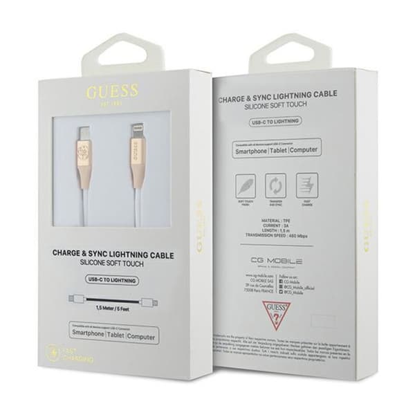Gissa Ebossed Logo - USB-C till Lightning-kabel certifierad MFi 1,5m (guld)