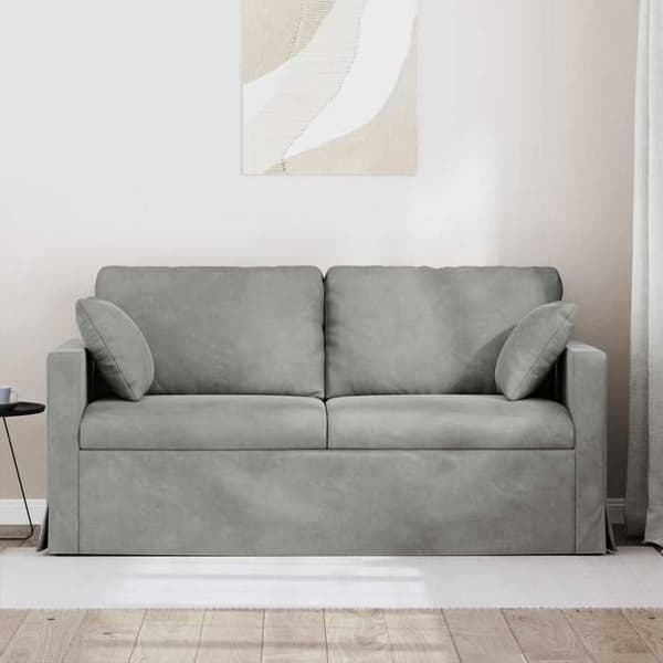 Ljusgrå Soffa 158 x 78 x 80 cm Sammet -