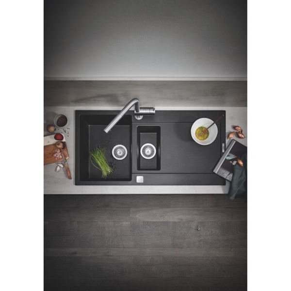 GROHE Minta diskbänksblandare 32168DC0 - Utdragbar spray - L pip - Supersteel Grå