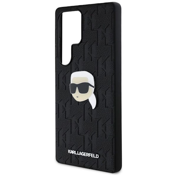Läderfodral med monogram Karl Lagerfeld och Karl Head-logotyp för Samsung Galaxy S25 Ultra (svart)