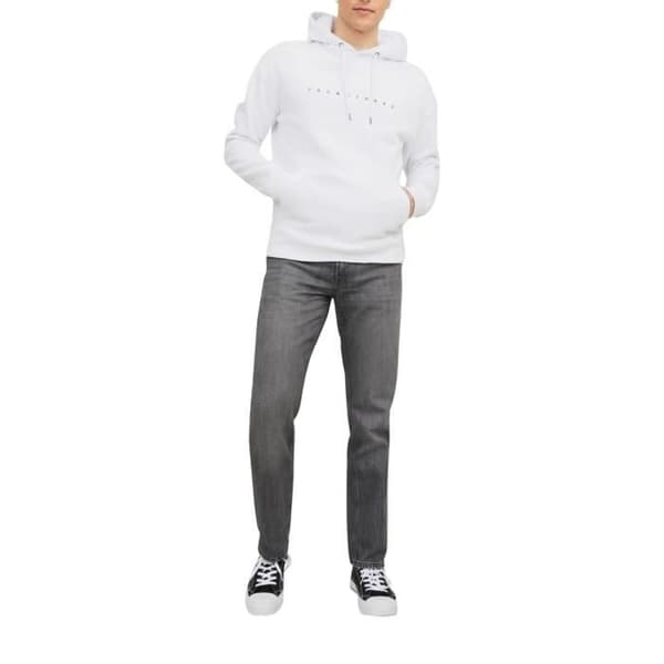 Sweatshirt - JACK & JONES - Rak huvakrage - Vit Vit S