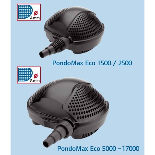 Pump - PONTEC - PondoMax Eco 5000 - Energibesparing - Transport av fasta partiklar upp till 8 mm