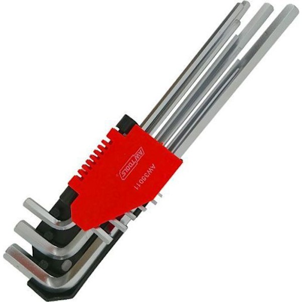 Cle allen - cle a 6 pans - cle male hexagonale Awtools - AW35011 - Kläss Allen 9 delar, långa ()
