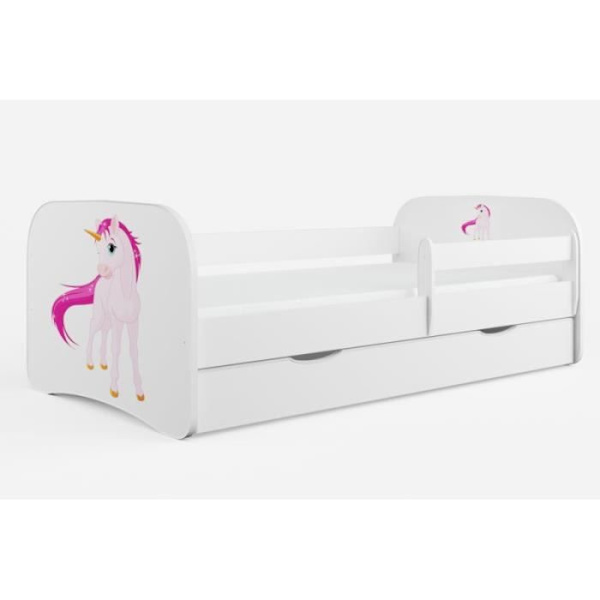 Kocot Kids Cot Babydreams enhörning vit med en låda utan madrass 180/80 - 5903271974429