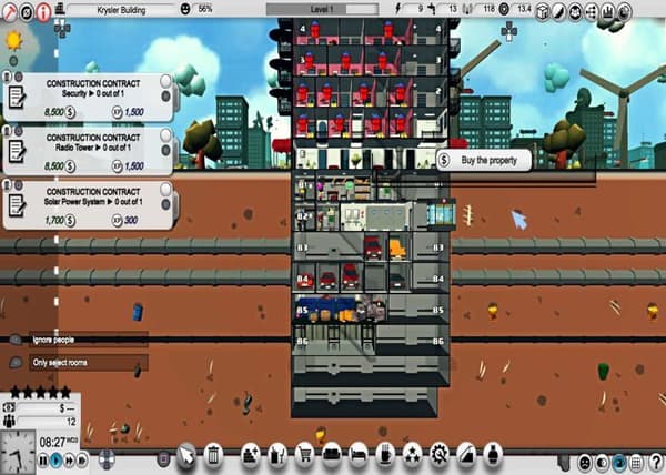 PS4-spel - TOPLITZ - Mad Tower Tycoon - 100 våningar - Skyscraper management - Elevators & events