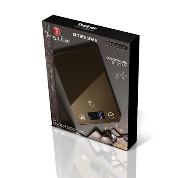 BERLINGERHAUS Digital Personvåg 5 kg Shiny Black Collection BH-9363