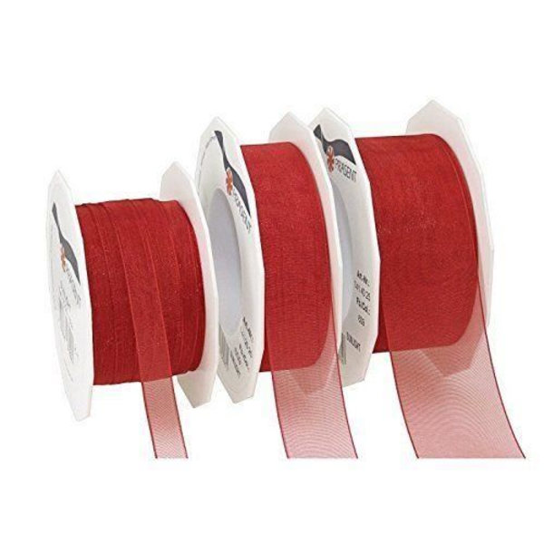 Prasent Ribbon 10 mm x 25 m - 4 seasons Organza Ribbon Red - 6071025-609