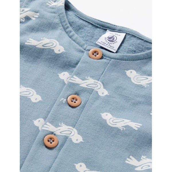 Komplett barnrum Petit bateau - A05NE - Långärmad babykombination i frotté 6 månader