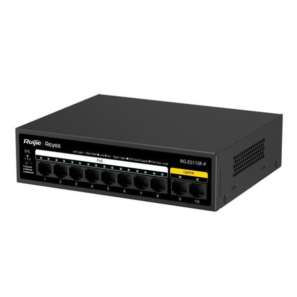 Switch - hub ethernet - injektor Reyee POE-SWITCH RG-ES110F-P 8 PORTAR