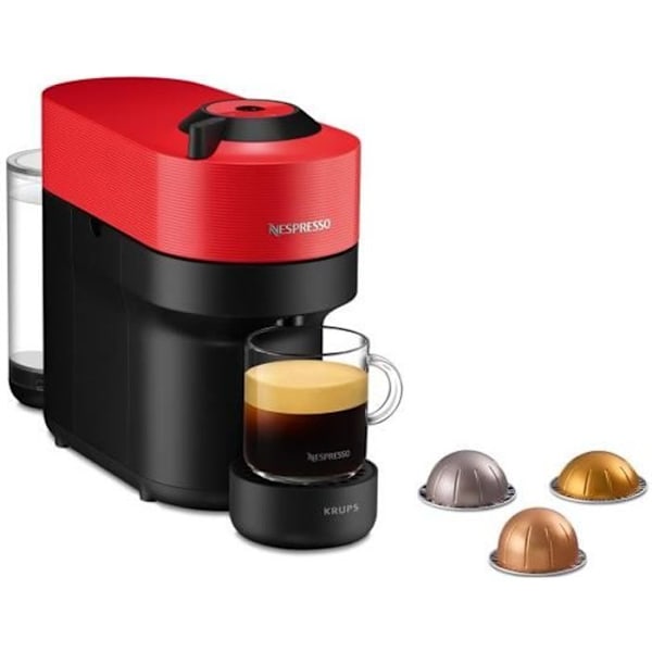 NESPRESSO KRUPS Vertuo Pop kaffemaskin, espressobryggare, röd YY4888FD