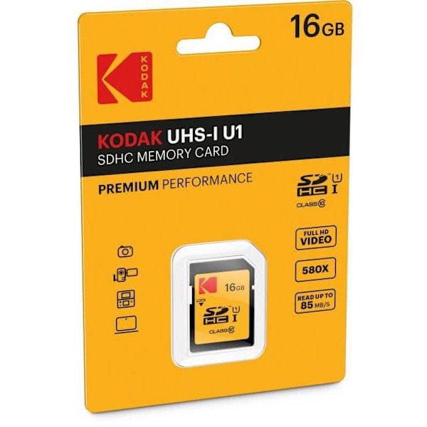 KODAK UHS1 U1 Premium SDHC-minneskort - 16 GB