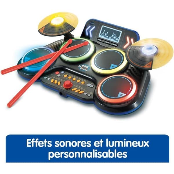 Elektroniskt trumset för barn - VTECH - Kidi DJ Drums - Ljusplattor - Bluetooth - Inbyggd mikrofon