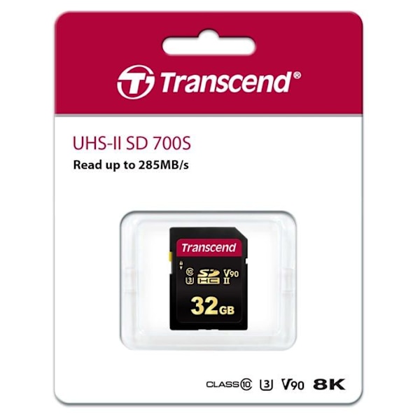 Flashminneskort - TRANSCEND - Premium 700S - 32 GB - v90 Video Speed Class - UHS-II - Klass 10