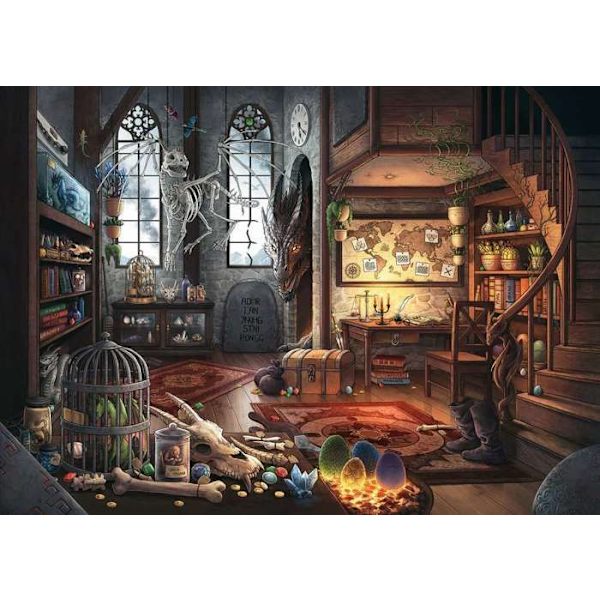 Escape Puzzle 759 bitar - Drakens lya - Ravensburger - Fantasitema - För barn från 12 år och uppåt Beige