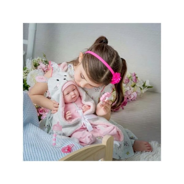 Berenguer - Bunny Bunting nyfödd babydocka med rosa tillbehör