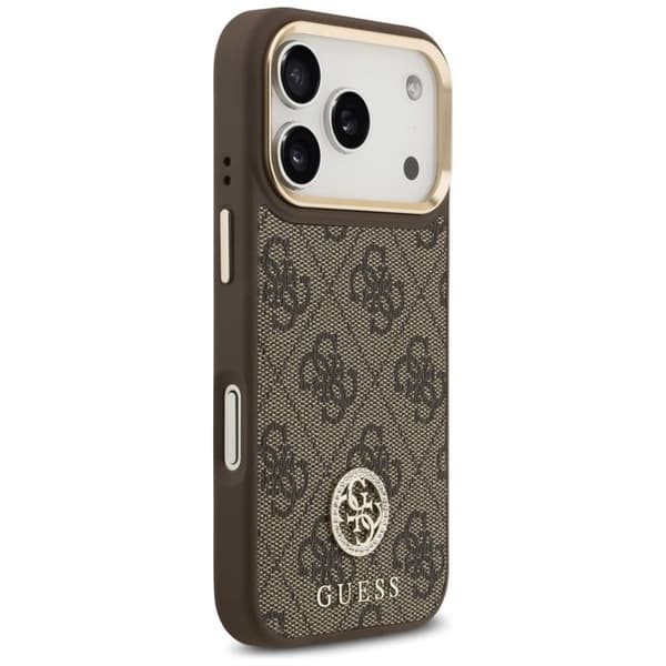 Coque Guess Hardcase 4G Strass Logo MagSafe för iPhone 17 Pro - Brun Brun